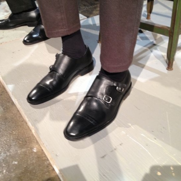 Double Monk Strap Black Leather Shoes (Mens 11) main image 8
